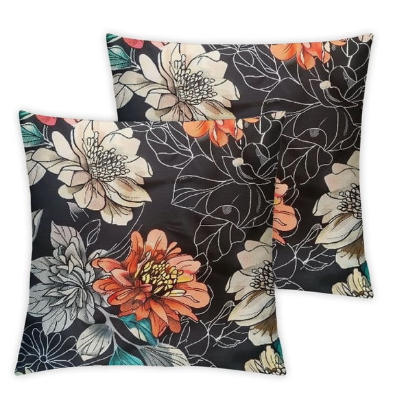 Shangniulu Boho Floral Throw Pillow Covers Set of 2 Colorful Bohemian Flower Decorative Cushions Pillowcase for Bedroom Sofa Home Decor White