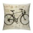 thumbnail image 1 of Shangniulu  Canvas Throw Pillow Cover Shell for Couch Sofa Home Decoration City Buildings Brown Bicycles Wheels 18 X 18 Inches, 1 of 5