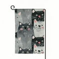 thumbnail image 1 of Shangniulu Cat Small Garden Flag Vertical Double Sided 12 x 18 Inch Cute Cartoon Animal Kitten Head Doodle Smile, Grey White Black Farmhouse Burlap Yard Outdoor Decor White, 1 of 6