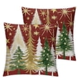 thumbnail image 1 of Shangniulu Christmas Pillow Covers Set of 2 Christmas Tree Red Decorative Pillow Covers Winter Holiday Cushion Cases Decor for Home Couch Sofa 12x12in, 1 of 7