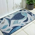 thumbnail image 1 of Shangniulu Coastal Kitchen Rugs Beach Kitchen Mats for Floor Cushioned Anti Fatigue Kitchen Floor Mat Fish Pattern Non-Slip Comfort Standing Mat for Kitchen Sink 19.68*47.24 in, 1 of 6