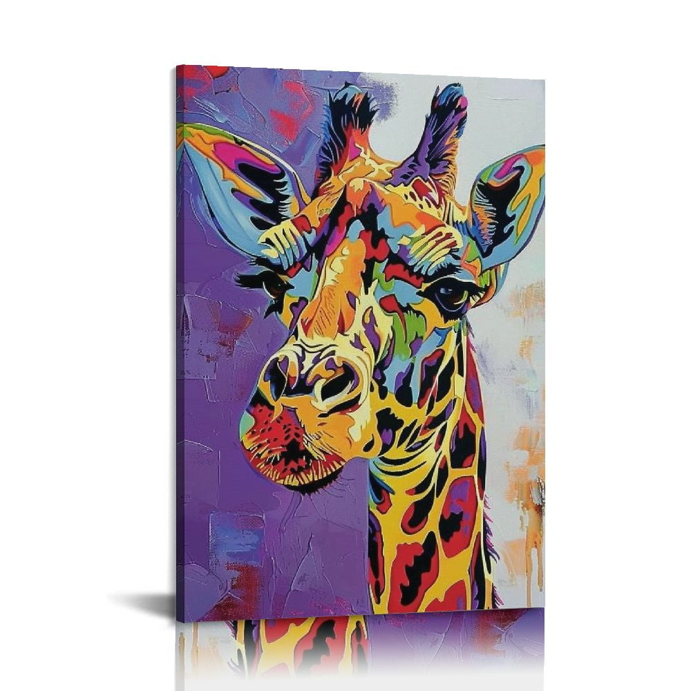 Shangniulu Colorful Cartoon Animal Wall Art Cute Giraffe Pictures for
