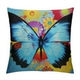 thumbnail image 1 of Shangniulu Cushion Cover Case Watercolor Blue Butterfly and Flower Splash Doodle,Decorative Throw Pillow Case for Sofa Couch Bed Chair, 1 of 5