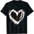 thumbnail image 1 of Shangniulu Cute Heart Graphic Crewneck Short Sleeve Regular Fit Casual Tee T-Shirts Tshirt Tops, 1 of 3