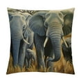 thumbnail image 1 of Shangniulu Elephant Pillow Case,African Elephants Short Plush Cushion Cover Square Standard Home Decorative for Men/Women Gray Yellow, 1 of 5