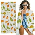 thumbnail image 1 of Shangniulu Fall Bathroom Towels Bath Towel, Soft Highly Absorbent Thanksgiving Towel for Beach Gym Spa Decorative, Autumn Yellow Maple Leaves Towels Decor 30x60in, 1 of 8