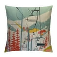thumbnail image 1 of Shangniulu Farmhouse Decorative Square Throw Pillow Cover Short Plush Christmas Snowboard Winter Ski Resort Sport Wide Recreation Cushion Case for Sofa Car Bedroom 18 x 18 Inch, 1 of 5