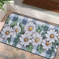 thumbnail image 1 of Shangniulu Front Door Mat, Spring Summer Watercolor Daisy Flower Grey Buffalo Plaid Doormat Non-Slip Kitchen Mat Washable Indoor Outdoor Bathroom Rugs for Entry, Kitchen, Patio  19.68*39.37 in, 1 of 6