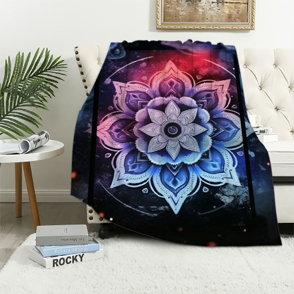 Moon Purple Pattern Print Blanket main image 1