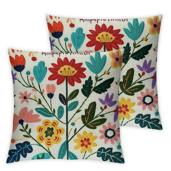 Shangniulu Happy Mothers Day Pillow Covers Set of 2 Flowers Floral Throw Pillow Case Home Sofa Bedroom Living Room Holiday Decor Cushion Case Farmhouse Decorations White