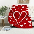 thumbnail image 1 of Shangniulu Happy Valentines Day Decorative Throw Blanket Wedding Anniversary Blanket Red Love Heart Throw Blanket for Couch Sofa Bed Soft Lightweight Fuzzy Fleece Blankets, 1 of 6