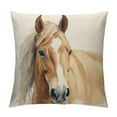 thumbnail image 1 of Shangniulu Horse Pillow Case,Watercolor Horse in The Stable Art Painitng Short Plush Decorative Home Decor Sofa Couch Desk Chair Bedroom 24x24inch, 1 of 5