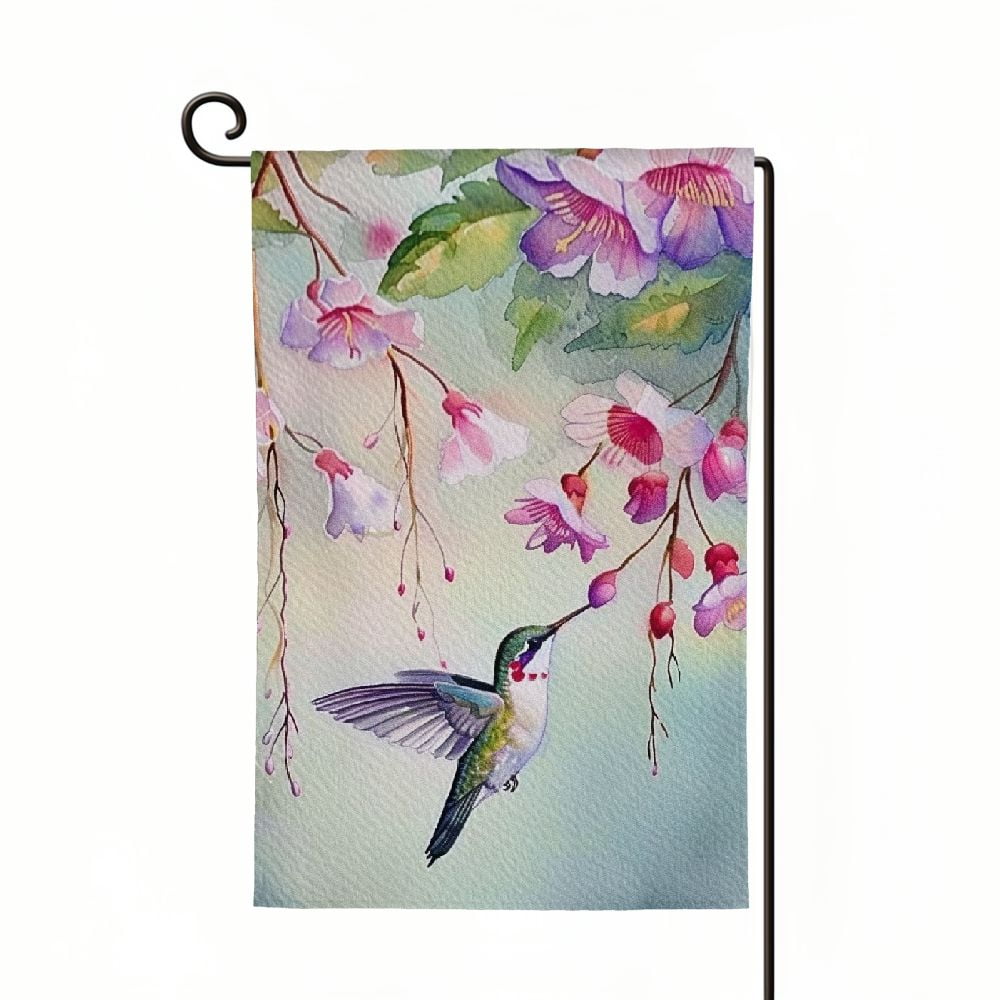 Shangniulu Hummingbird House Flags 12x18 Inch Double Sided Burlap ...