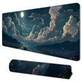 Shangniulu Moon and Cloud Desk Mat Mouse Pad, Large Gaming Desk Pad