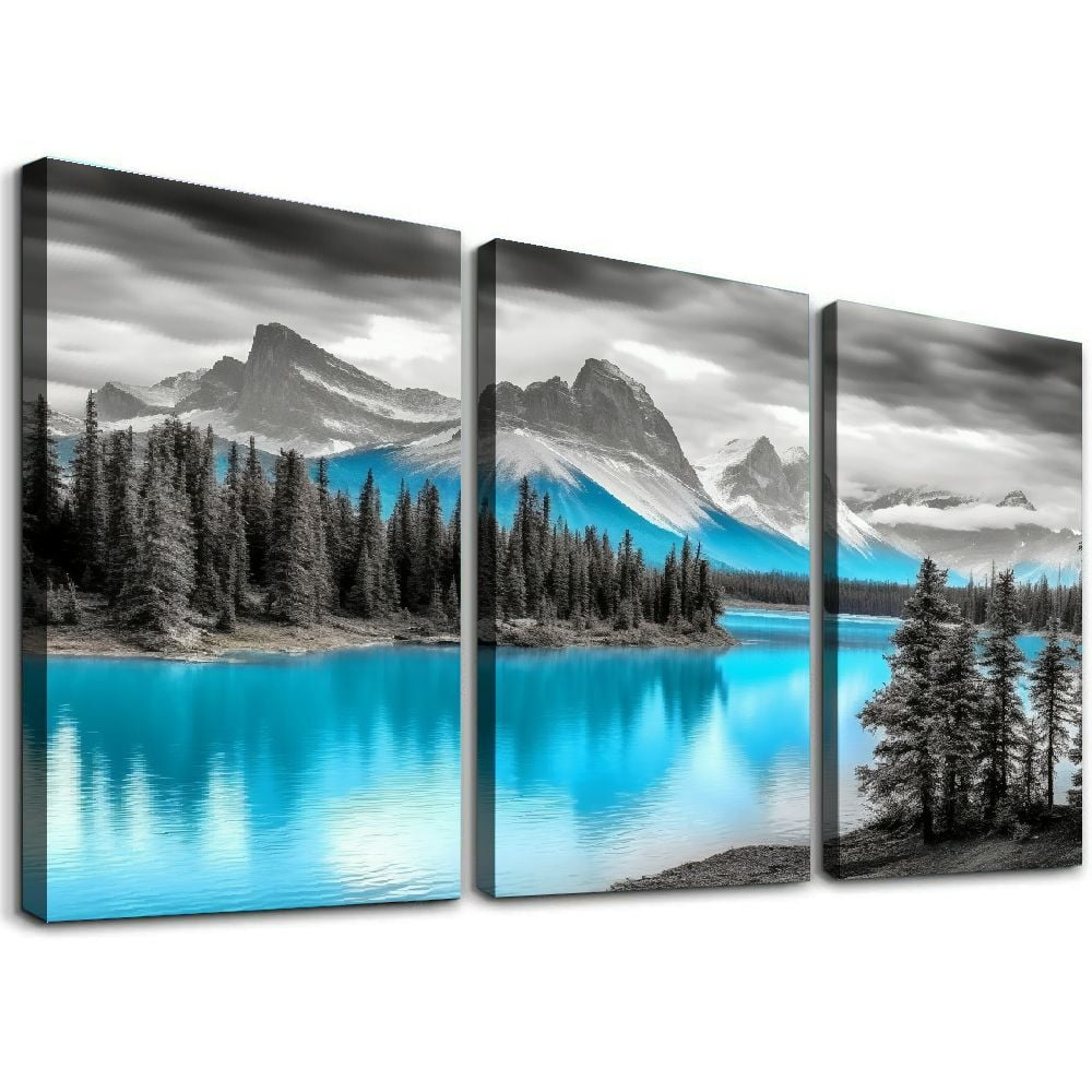 Shangniulu Mountain Lake Wall Art for Living Room Bedroom Decor Splash ...