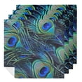 thumbnail image 1 of Shangniulu Peacock Cloth Napkins Dinner Table Napkins, Peacock Feather Solid Washable Reusable Polyester Napkins for Home Holiday Party Wedding 2 PCS, 1 of 7