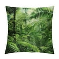 thumbnail image 1 of Shangniulu Rainforest Throw Pillow Cushion Cover, Palm Trees and Exotic Plants in Tropical Jungle Wild Nature Theme Illustration, Decorative Square Accent Pillow Case, 1 of 5