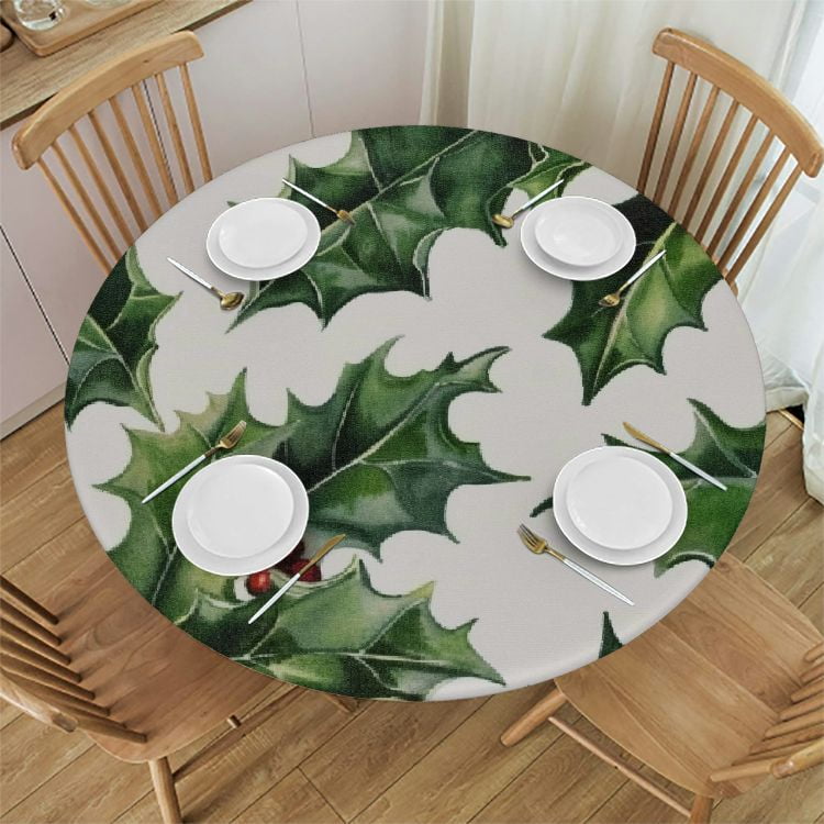 Shangniulu Round Table Cover, Waterproof Reusable Table Cloth Round