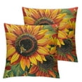 thumbnail image 1 of Shangniulu Set of 2 Sunflower Throw Pillow Cover Couch Pillow Case Square Outdoor Pillow Sofa Bed Pillowcase Decorative White, 1 of 7