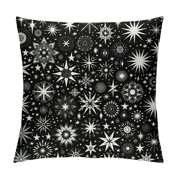Shangniulu Short Plush Pillow Covers Black Bohemian Square Pillow Case for Bedroom, Sofa, Car Decoration,Various sizes available