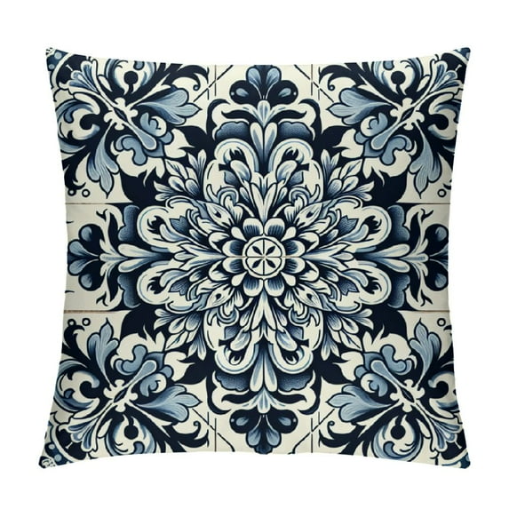 Shangniulu Short Plush Pillow Covers Mexican Talavera Square Pillow Case for Bedroom, Sofa, Car Decoration,Various sizes available