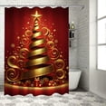 thumbnail image 1 of Shangniulu Shower Curtain for Bathroom with Hooks,Without Odor Polyester Fiber Material,Gold Xmas Tree Bathroom Decorative Shower Curtains Water Repellent Washable White, 1 of 7