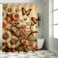 thumbnail image 1 of Shangniulu Shower Curtain, with Tender Clouds Butterflies Flowers and , Cloth Fabric Bathroom Decor Set with Hooks, 1 of 6