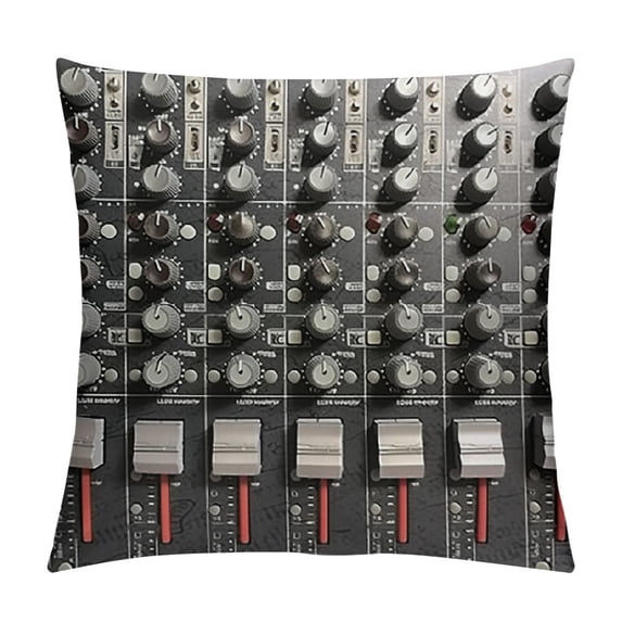 Shangniulu Square 16x16 Inches Decorative Pillowcase Music Mixer Sound Funny Dream of A Tuner Polyester Decor Throw Pillow Cover with Hidden Zipper for Bedroom Sofa