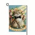 thumbnail image 1 of Shangniulu Summer Cat Garden Flag for Outside Double Sided,Be The Sunshine Cat with Sunflowers Yard Flags,Spring Seasonal Decor for Farmhouse Holiday Outdoor White, 1 of 6