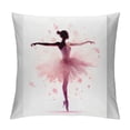 thumbnail image 1 of Shangniulu Throw Pillow Cover Ballet Cute Little Ballerina Dancing Girl in Pink Dress Cartoon Decorative Pillow Case Home Decor Square 18x18 Inches Pillowcase, 1 of 5