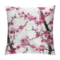 thumbnail image 1 of Shangniulu Throw Pillow Covers Pink Flowers Brown Branches Square Pillowcases for Home Decor Sofa Car Bedroom Pillow case White, 1 of 5