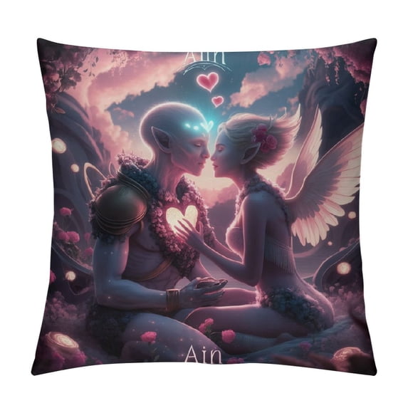 Shangniulu Valentine's Day Throw Pillow Covers 18 x 18 Inch Pink Love Heart Truck Decorative Pillows Soft Velvet Cushion Covers for Couch Sofa Bed Home Decor Set of 4 White