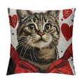 thumbnail image 1 of Shangniulu Valentines Day Pillow Cover Cat Hearts Decor Holiday Farmhouse Pillow Case Gifts Decoration for Home Sofa (Red) White, 1 of 5