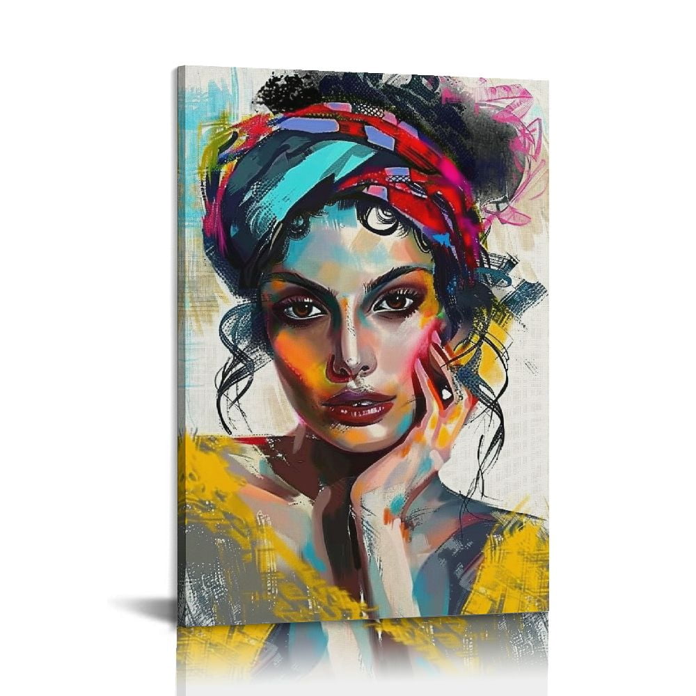 Shangniulu Wall Art African American Woman the Pictures Print On Canvas