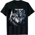 thumbnail image 1 of Shangniulu Wolf Portrait Blue Eyes - Artwork | Animal Motif Wolf T-Shirt, 1 of 3