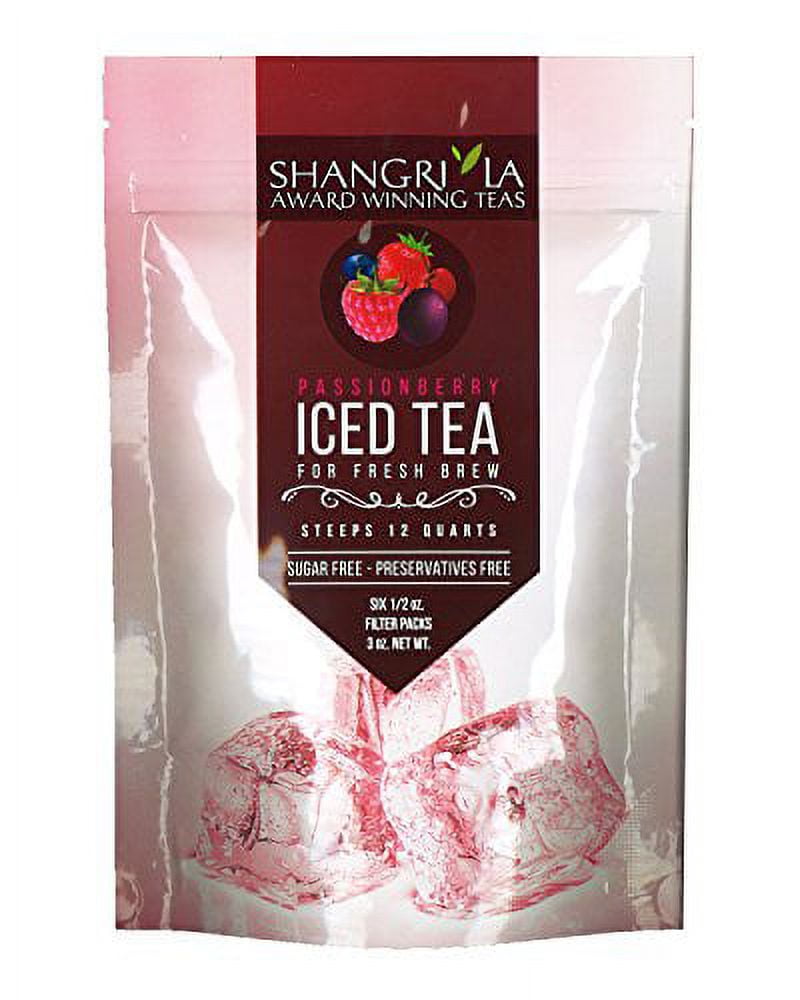 Shangri-La Tea Company Iced Tea, Passion Berry, Bag of 6, 1/2 oz