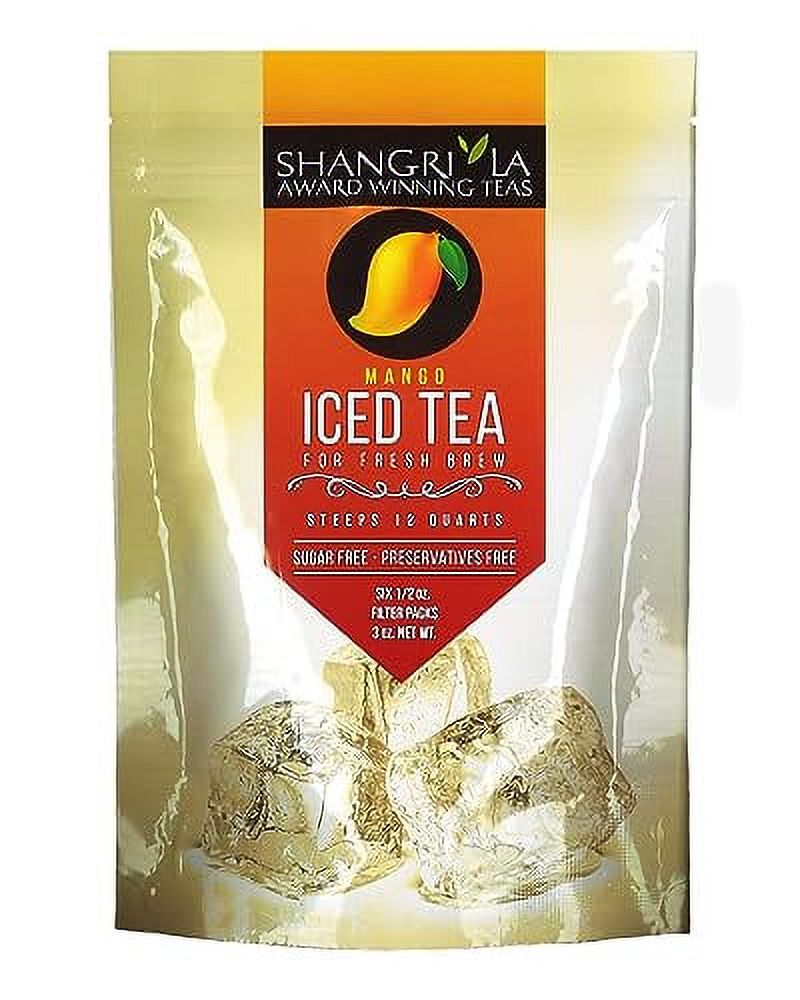 ShangriLa Tea Company Iced Tea Bags, Mango, Unsweetened and All