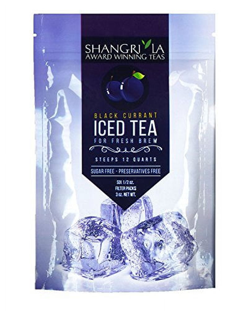 Shangri La Tea Company Iced Tea, Black Currant, Bag of 6, 1/2 oz Pouches