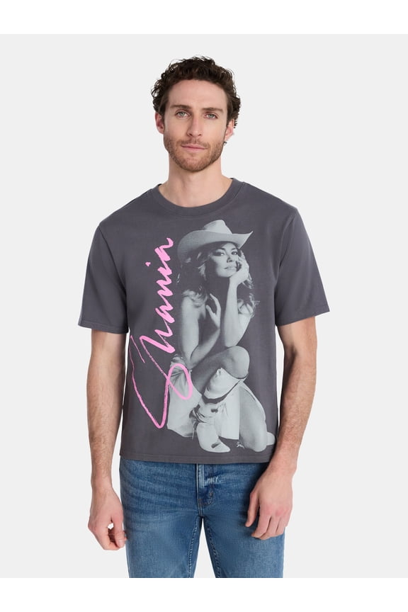 Men's & Big Men's Boxy Fit Washed Cotton Graphic Tee, Sizes XS-5XL