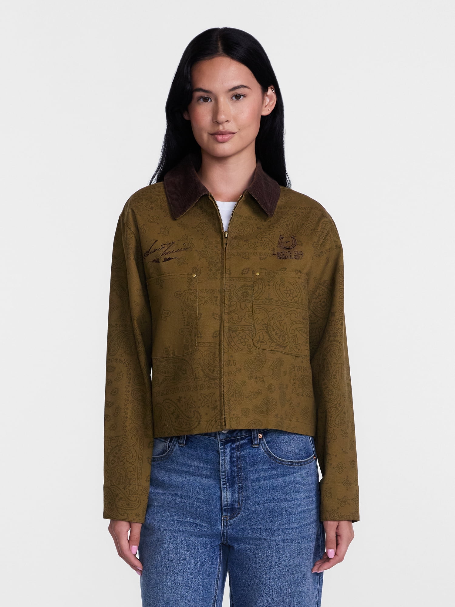 Shania Twain Women's Print Cotton Jacket with Long Sleeves, Sizes XXS-4X