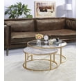 thumbnail image 1 of Shanish Nesting Table Set: Engineered Stone Top & Gold Metal Frame for Sophistication, 1 of 8