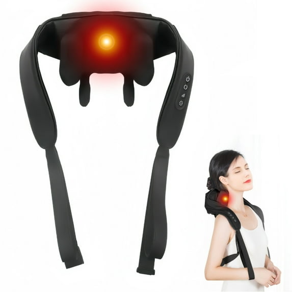 Shoulder and Neck Massager with Heat, Cordless Full Body Shiatsu Deep Tissue 6D Kneading Back Massager for Men Women