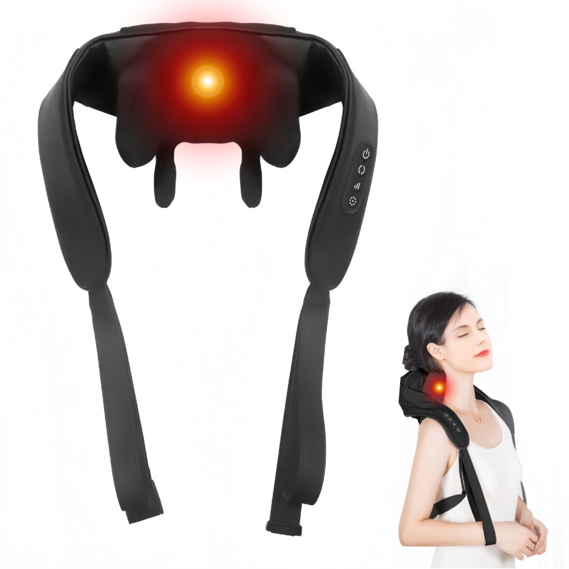 Shoulder and Neck Massager with Heat, Cordless Full Body Shiatsu Deep Tissue 6D Kneading Back Massager for Men Women