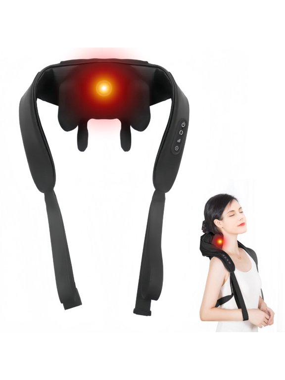Shoulder and Neck Massager with Heat, Cordless Full Body Shiatsu Deep Tissue 6D Kneading Back Massager for Men Women