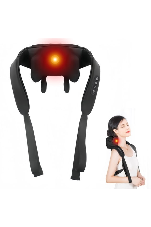 Shoulder and Neck Massager with Heat, Cordless Full Body Shiatsu Deep Tissue 6D Kneading Back Massager for Men Women
