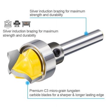 Yonico 14974q 3/4 Inch Ogee Groove Router Bit With 1/4 Inch Shank - Carbide Tipped
