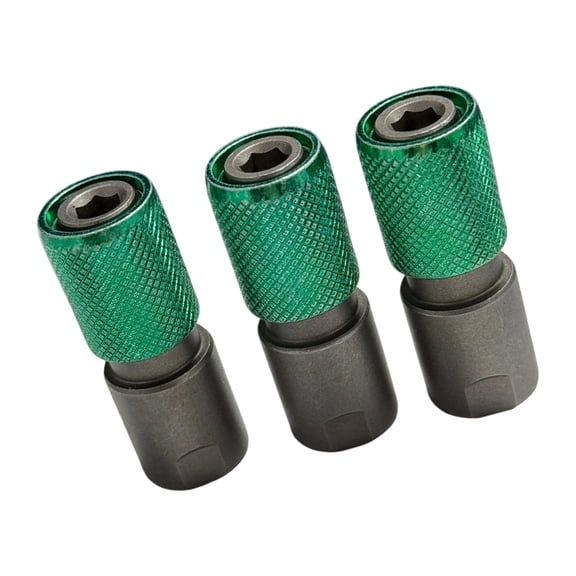 Shank Thread Adapter Heads, 3 Piece Carbon Steel Socket Converter Set for Drill Grinder Use, Metric 3/8 1/2 Interfaces Supporting Repair Fitting Work