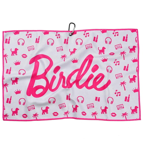 Shanker Golf - Birdie Pink Golf Towel - Funny Golf Towel Microfiber Waffle Womens Golf Towel - Funny Joke Logo - Perfect Golf Gift for Women - Ladies Golf Accessories