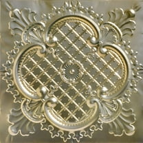 Shanko SKPC500-gn-24x24-N-6 Majestic Stamped Metal Nail-up Tin Ceiling Tile (24 sq. ft), Gold Nugget, Pack of 6