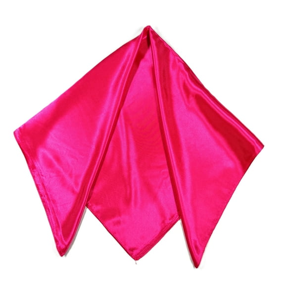 Shanlin Paisley Pattern Silk Feel Satin Square Scarf Bandanas (23.5"X23.5") (Solid-HotPink)